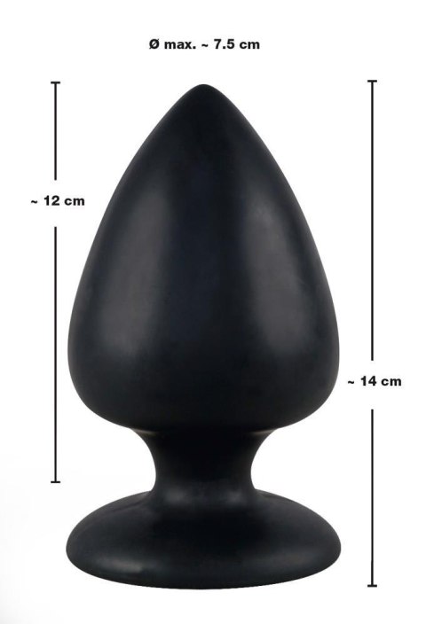 Korek analny Black Velvets silikonowy duży z przyssawką 14 cm