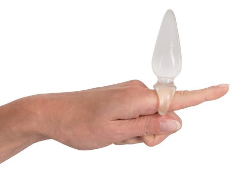 Korek analny transparentny z pętlą na palec You2Toys 9,5 cm