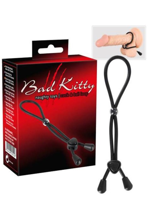 Pierścień erekcyjny Bad Kitty czarny silikon 38 cm