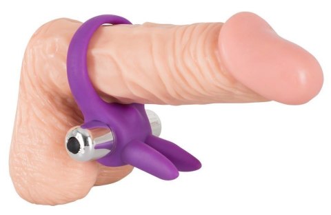 Pierścień wibrujący Sweet Smile z uszami króliczymi fioletowy 6,5 cm