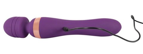 Wibrator masażer podwójny Javida fioletowy silikonowy USB 22 cm
