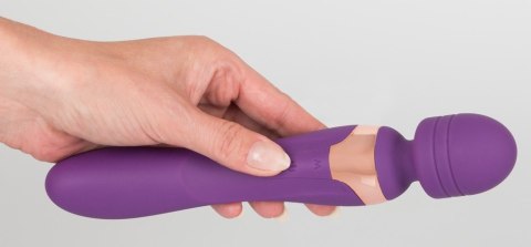 Wibrator masażer podwójny Javida fioletowy silikonowy USB 22 cm