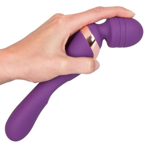 Wibrator masażer podwójny Javida fioletowy silikonowy USB 22 cm