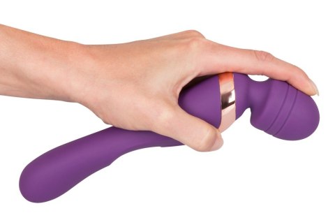 Wibrator masażer podwójny Javida fioletowy silikonowy USB 22 cm