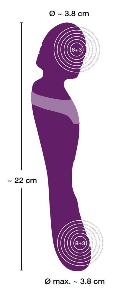 Wibrator masażer podwójny Javida fioletowy silikonowy USB 22 cm