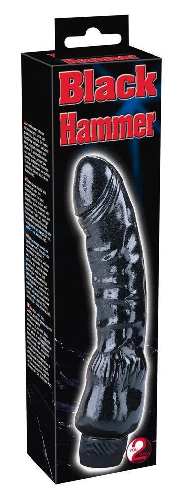 Wibrator realistyczny Black Hammer You2Toys czarny 22 cm