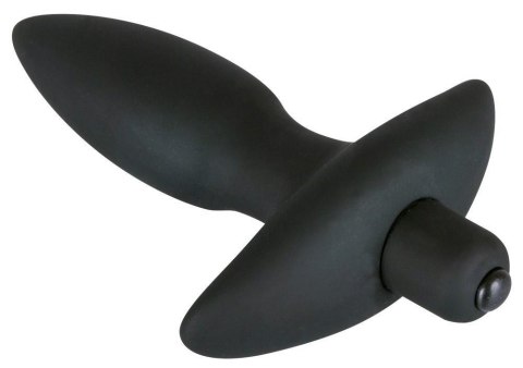 Wibrujący korek analny Black Velvets czarny silikonowy mały 13 cm