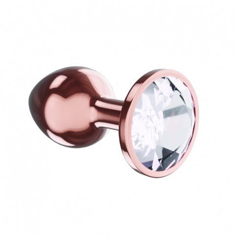 Korek analny metalowy Diamond Shine L różowe złoto 8,3 cm