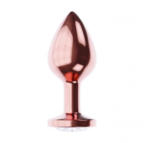 Korek analny metalowy Diamond Shine L różowe złoto 8,3 cm