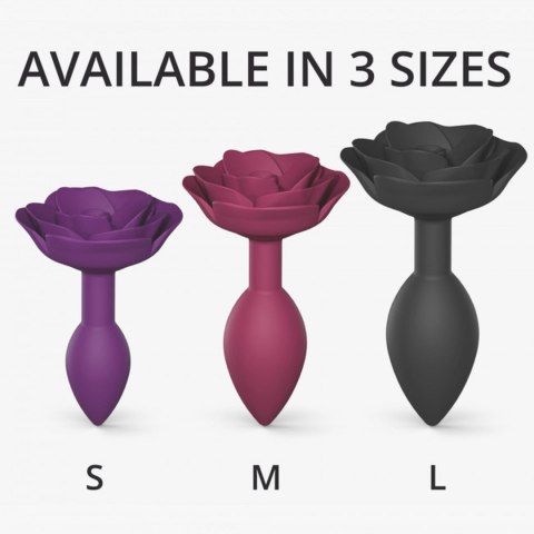 Korek analny silikonowy Open Roses L czarny onyx 9 cm