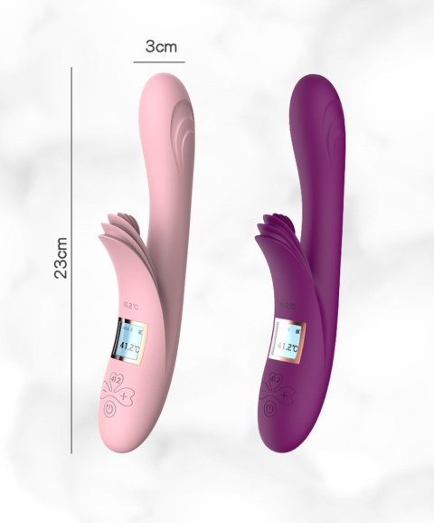 Wibrator silikonowy Lyla podgrzewany z językami różowy USB