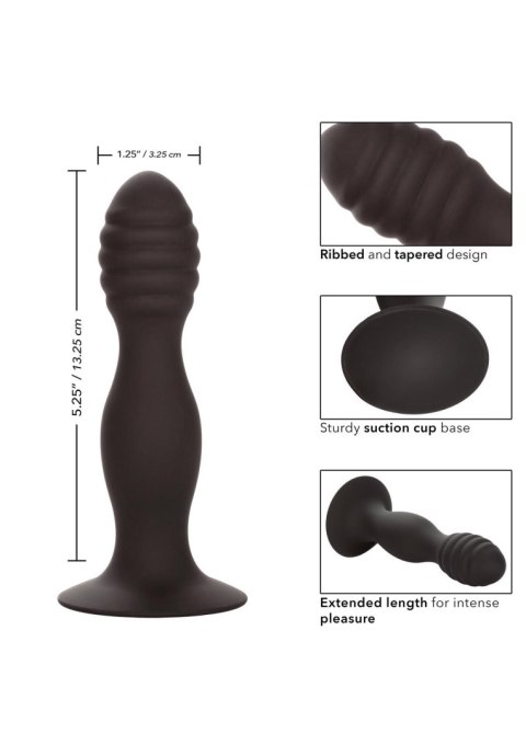 Korek analny silikonowy żebrowany Calexotics czarny