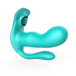 Potrójny stymulator łechtaczki z językiem B Series Cute zielony USB