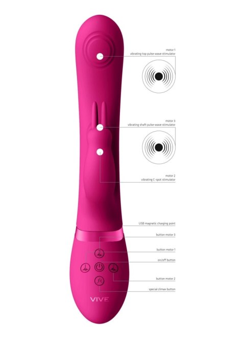 Wibrator króliczek Vive May Pulse Wave różowy USB