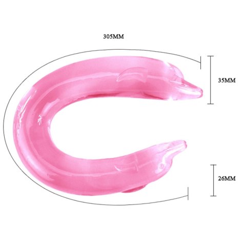 Dildo podwójne Baile Double Dolphin giętkie różowe