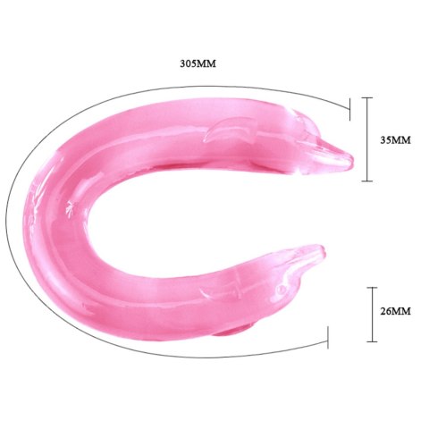 Dildo podwójne Baile Double Dolphin giętkie różowe