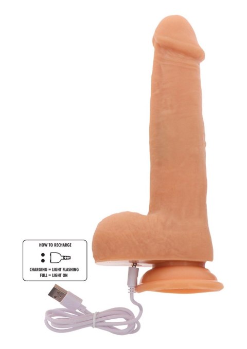 Dildo wibrujące z rotującymi koralikami ToyJoy cieliste 21 cm