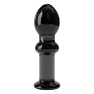 Korek analny szklany Lovetoy Romance czarny 11 cm