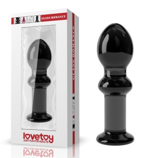 Korek analny szklany Lovetoy Romance czarny 11 cm