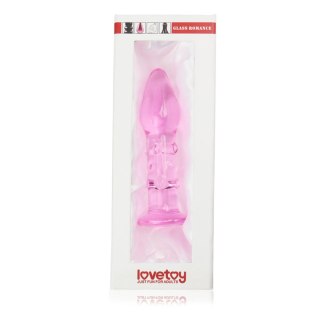 Korek analny szklany Lovetoy Romance różowy 14 cm