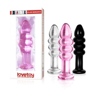 Korek analny szklany Lovetoy Romance różowy 14 cm