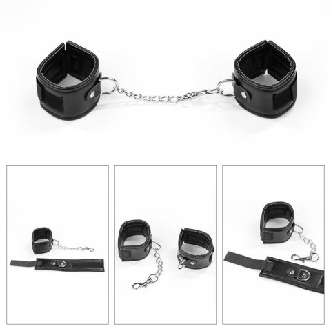 Luksusowy Zestaw Bondage Lovetoy 25cm Pejcz Miękkie Kajdanki Knebel