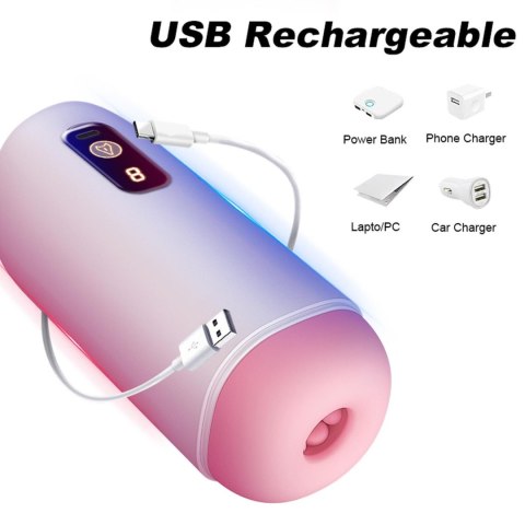 Masturbator waginalny z 8 wibracjami USB B Series Fox