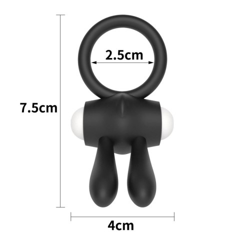 Pierścień wibracyjny Lovetoy silikonowy czarny 7.5 cm