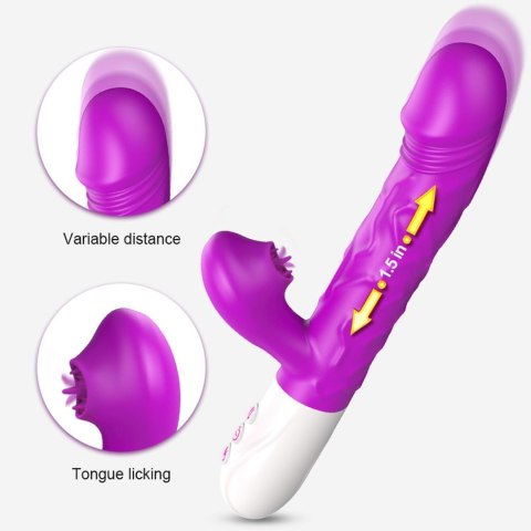 Wibrator silikonowy z językiem B Series Fox USB 23 cm