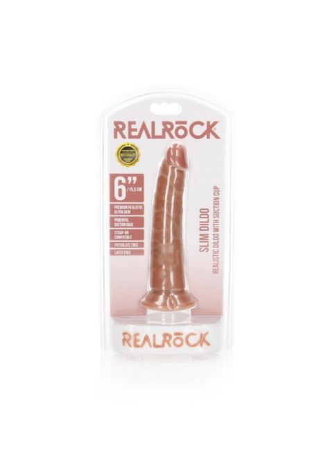 Dildo realistyczne smukłe RealRock z przyssawką 15,5 cm