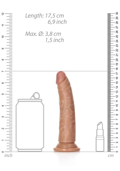 Dildo realistyczne smukłe RealRock z przyssawką 15,5 cm