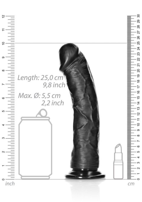 Dildo realistyczne zakrzywione RealRock z przyssawką 23 cm