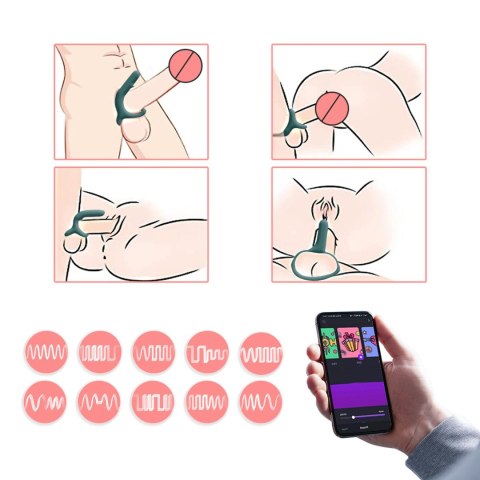 Pierścień wibrujący z aplikacją Rise Magic Motion zielony