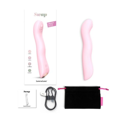 Wibrator punktu G potrójny SWAP Love to Love różowy 15 cm