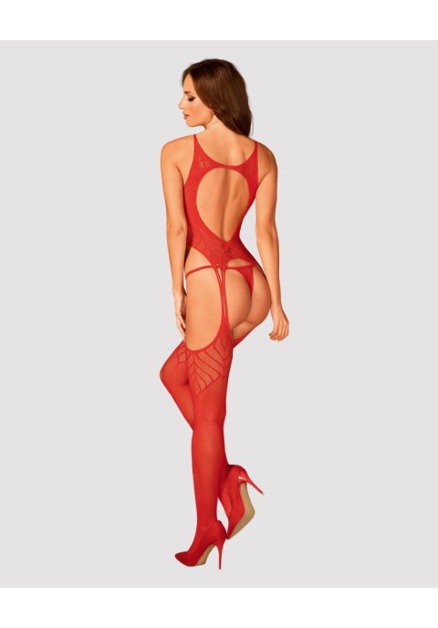 Bodystocking Obsessive N122 czerwony geometryczny XL XXL
