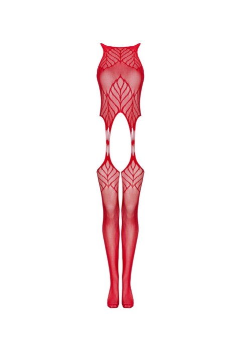 Bodystocking Obsessive N122 czerwony geometryczny XL XXL