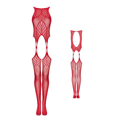 Bodystocking Obsessive N122 czerwony geometryczny XL XXL