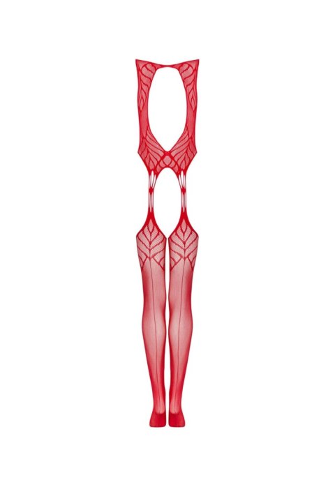 Bodystocking Obsessive N122 czerwony geometryczny XL XXL