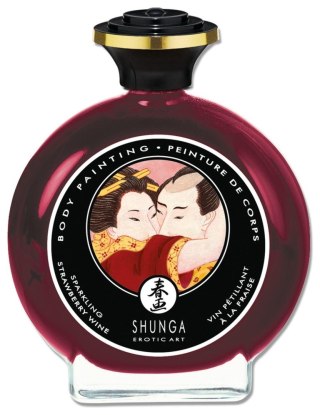 Farba do ciała Shunga truskawkowo szampańska 100 ml