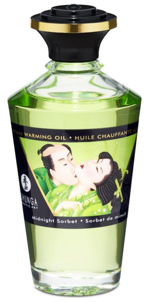 Olejek rozgrzewający do masażu Shunga Midnight Sorbet miętowy