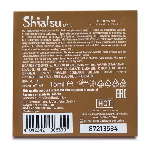 Perfumy feromonowe Shiatsu Hot woman różowy 15 ml