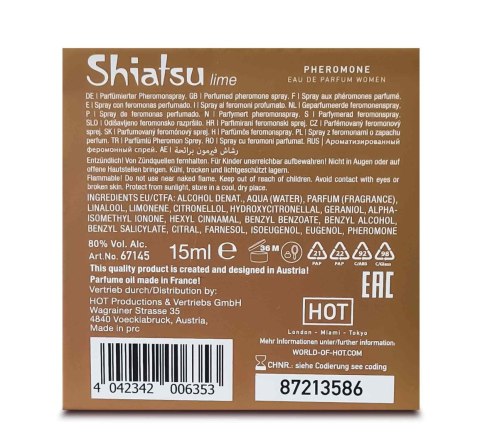 Perfumy feromonowe Shiatsu damskie limonka 15 ml