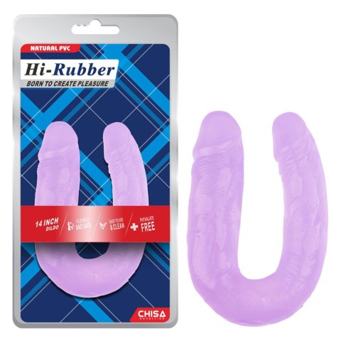 Podwójne dildo HI Rubber fioletowe 18 cm