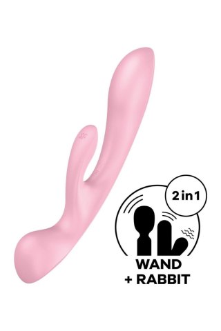 Wibrator króliczek Satisfyer Triple Oh różowy z 3 silnikami USB