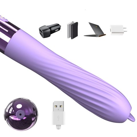 Wibrator silikonowy z ruchomym języczkiem B-Series Fox USB z ogrzewaniem