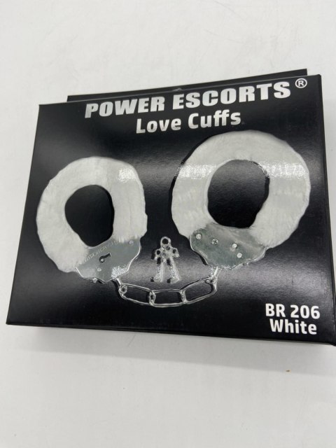 Kajdanki z futerkiem Love Cuffs białe Power Escorts