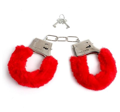 Kajdanki z futerkiem Love Cuffs czerwone Power Escorts