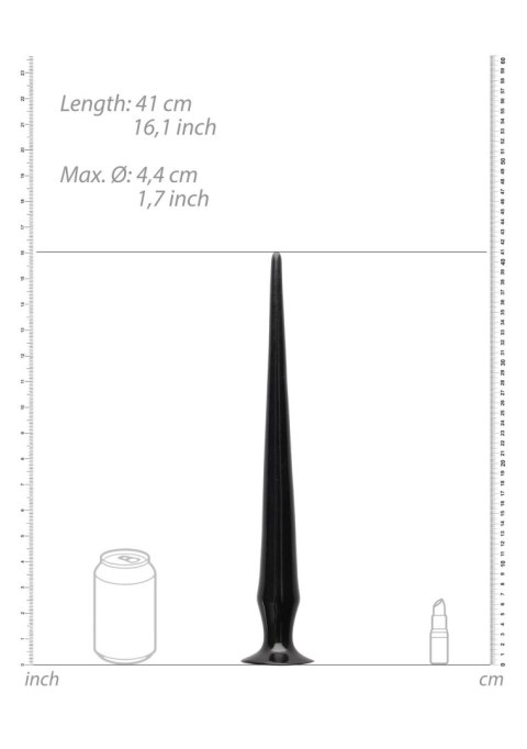 Kolczaste dildo analne Ouch 42 cm czarne