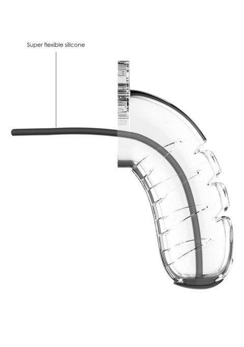 Pas cnoty ManCage Model 16 transparentny z rozszerzaczem cewki