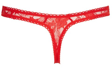 Stringi koronkowe Cottelli Lingerie czerwone otwarte M
